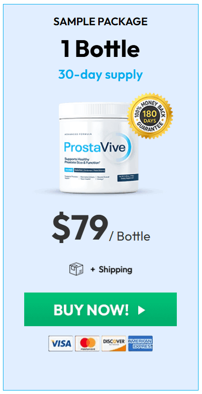 ProstaVive 1 bottle package 30-day supply price $79 official website prostate supplement